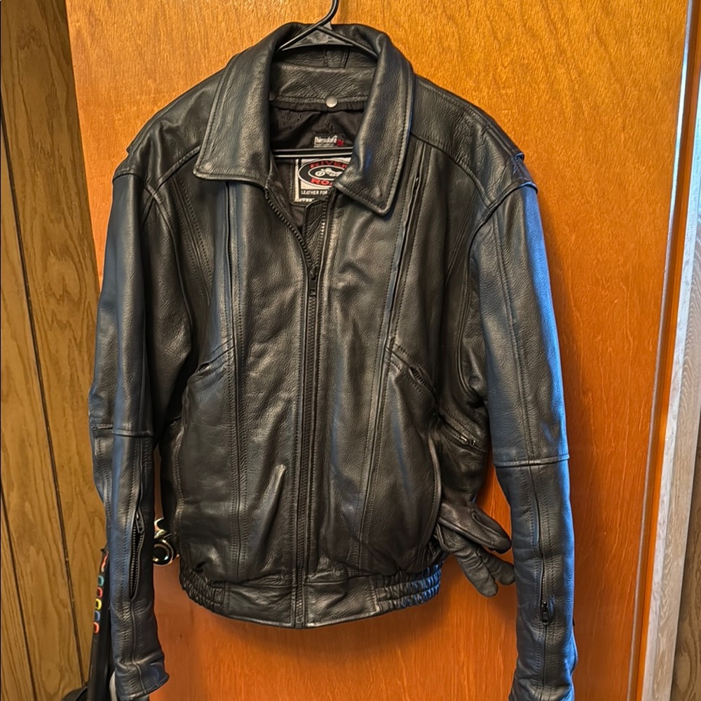 Men's Black Leather Motorcycle Jacket